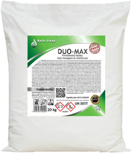 Duo Max fertőtlenítő hatású kézi mosogató és tisztító por 20 kg