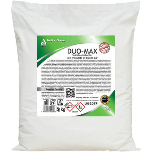 Duo Max fertőtlenítő hatású kézi mosogató és tisztító por 5 kg (zacskós)