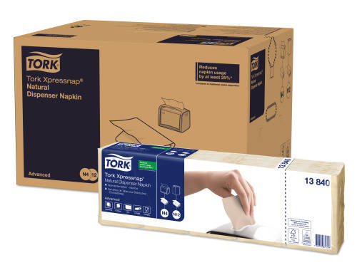 Tork Xpressnap N4 natúr adagolós szalvéta 1/4 környezetbarát jelzéssel 8x5x225 db/karton (9000 db)