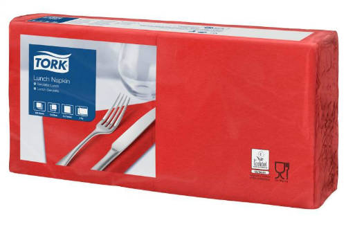 Tork piros Lunch szalvéta 200 db/csomag