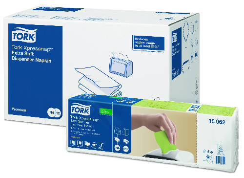 Tork Xpressnap Extra Soft N4 lime 1/2 hajtogatású adagolós szalvéta 8000 db/karton