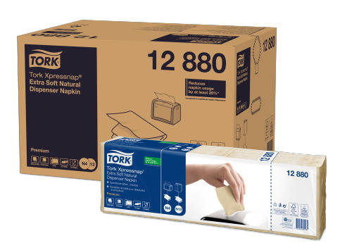 Tork Xpressnap Extra Soft N4 natúr 1/2 hajtogatású, 2 rétegű adagolós szalvéta 8000 db/karton