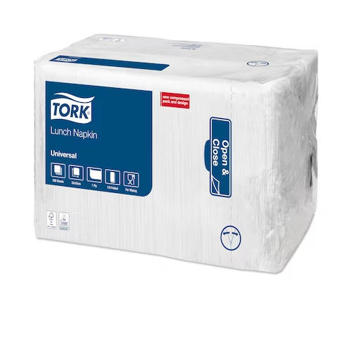 Tork Fehér Lunch szalvéta 1 rétegű 1/8 hajtott 500 db/csomag