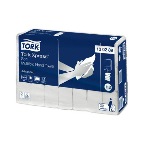 Tork Xpress Soft Multifold kéztörlő H2 2 rétegű, fehér, 21x180 lap=3.780 db/karton