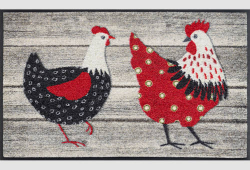 Wash & Dry Design Chicken Farm mosható lábtörlő 50x75 cm