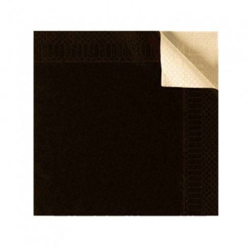 Fato szalvéta 4 rétegű 40x40 cm, Bicolor fekete/pezsgő 50 db/csomag