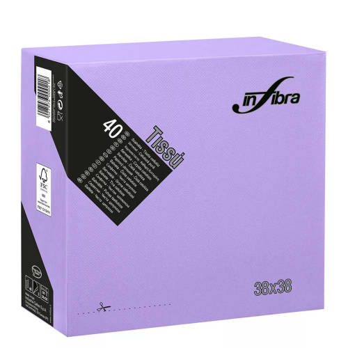 Infibra Tissú 38x38 cm lila 40 db/csomag