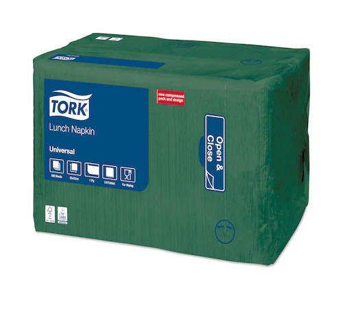 Tork sötétzöld Lunch szalvéta 1 rétegű 1/4 hajtogatott 33x32 cm 500 db/csomag