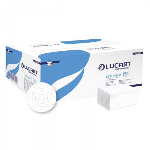Lucart Strong V 150 hajtogatott kéztörlő 2 rétegű cellulóz 20x150 lap/karton