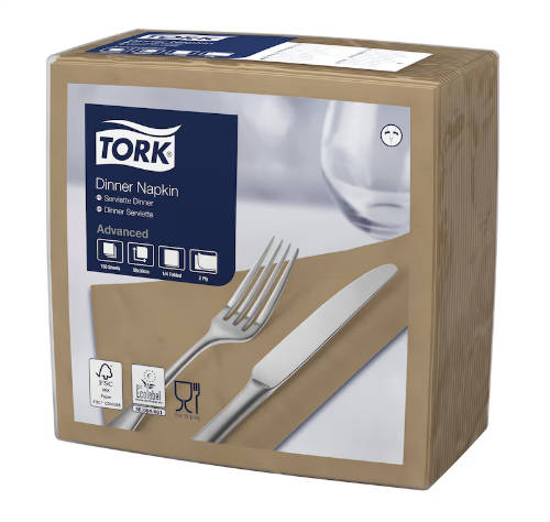 Tork Dinner szalvéta 1/4 hajtogatású szalvéta keksz 2 rétegű 39x39 cm 150 db/csomag